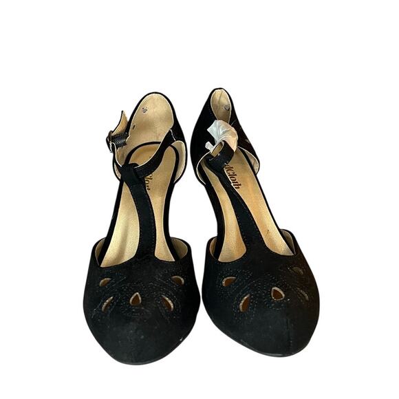 Modcloth Pinup Rockabilly Heels Black 5W - Picture 2 of 5